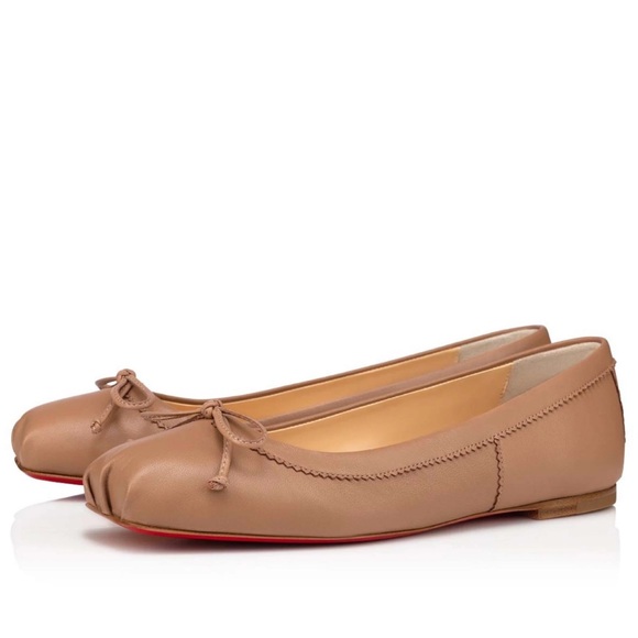 Christian Louboutin Shoes - Christian Louboutin Mamadrague Flat Nude Blush Beige Nappa Ballet Ballerina 36